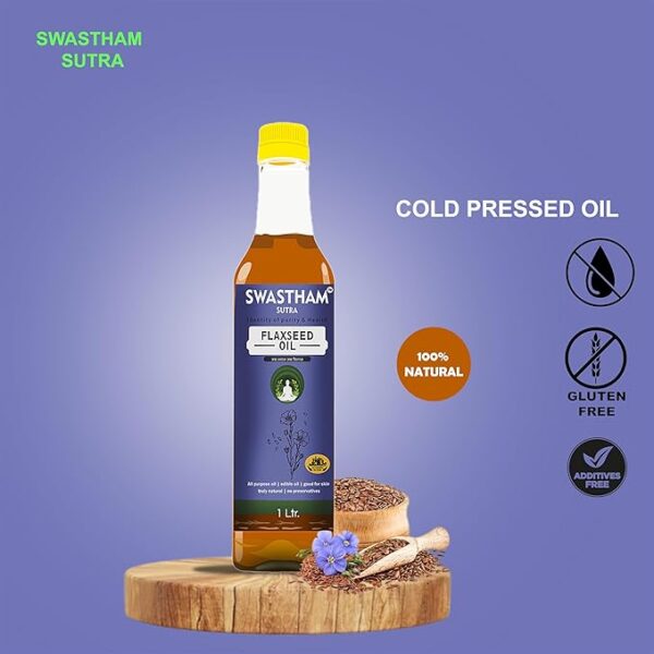 Swastham Sutra Flax Seed Cold Pressed Oil 1 Litre